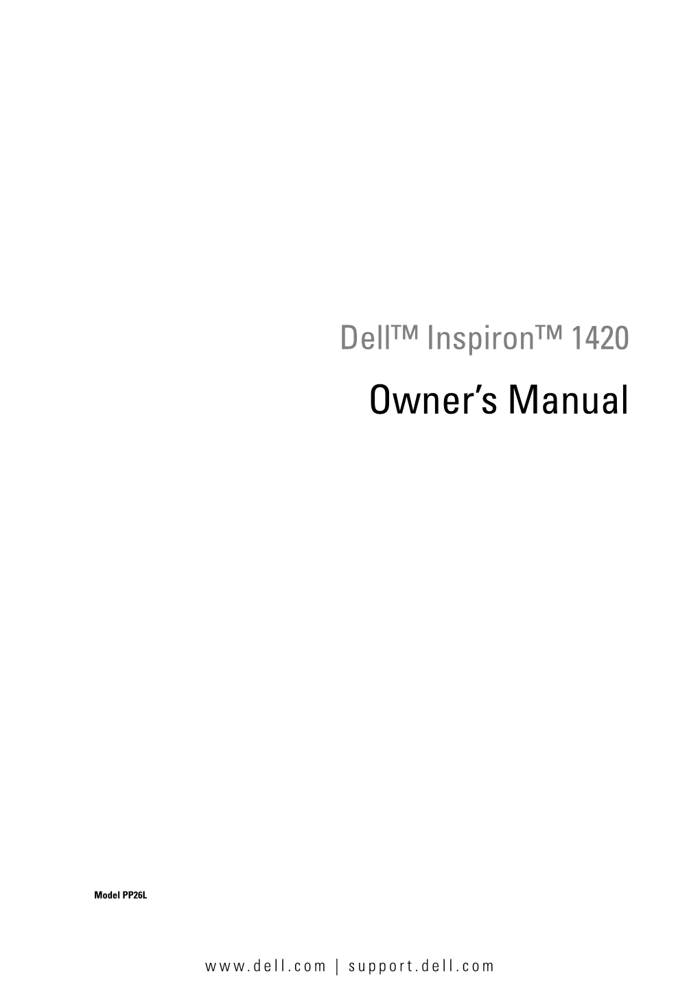 Dell™ Inspiron™ 1420 Owner’S Manual