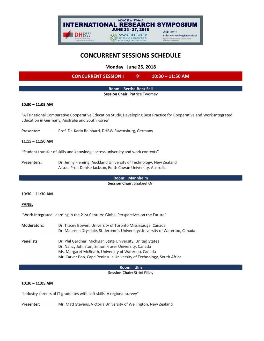 Concurrent Sessions (PDF)