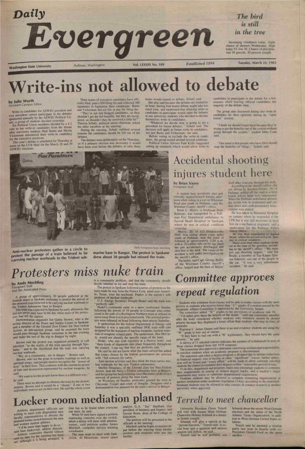 Write-Ins Not Allowed to Debate