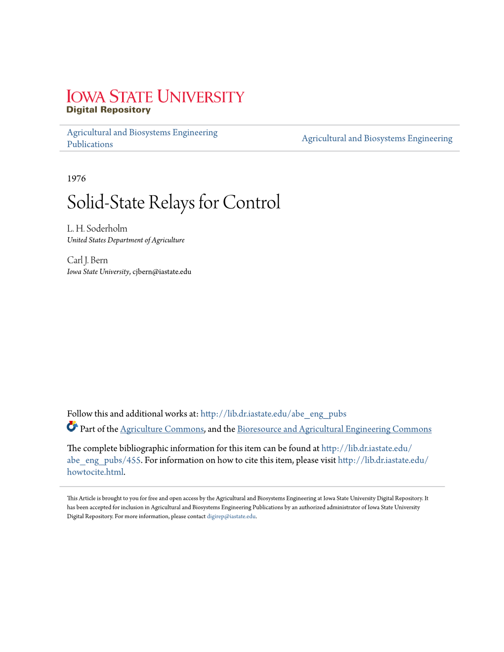 Solid-State Relays for Control L