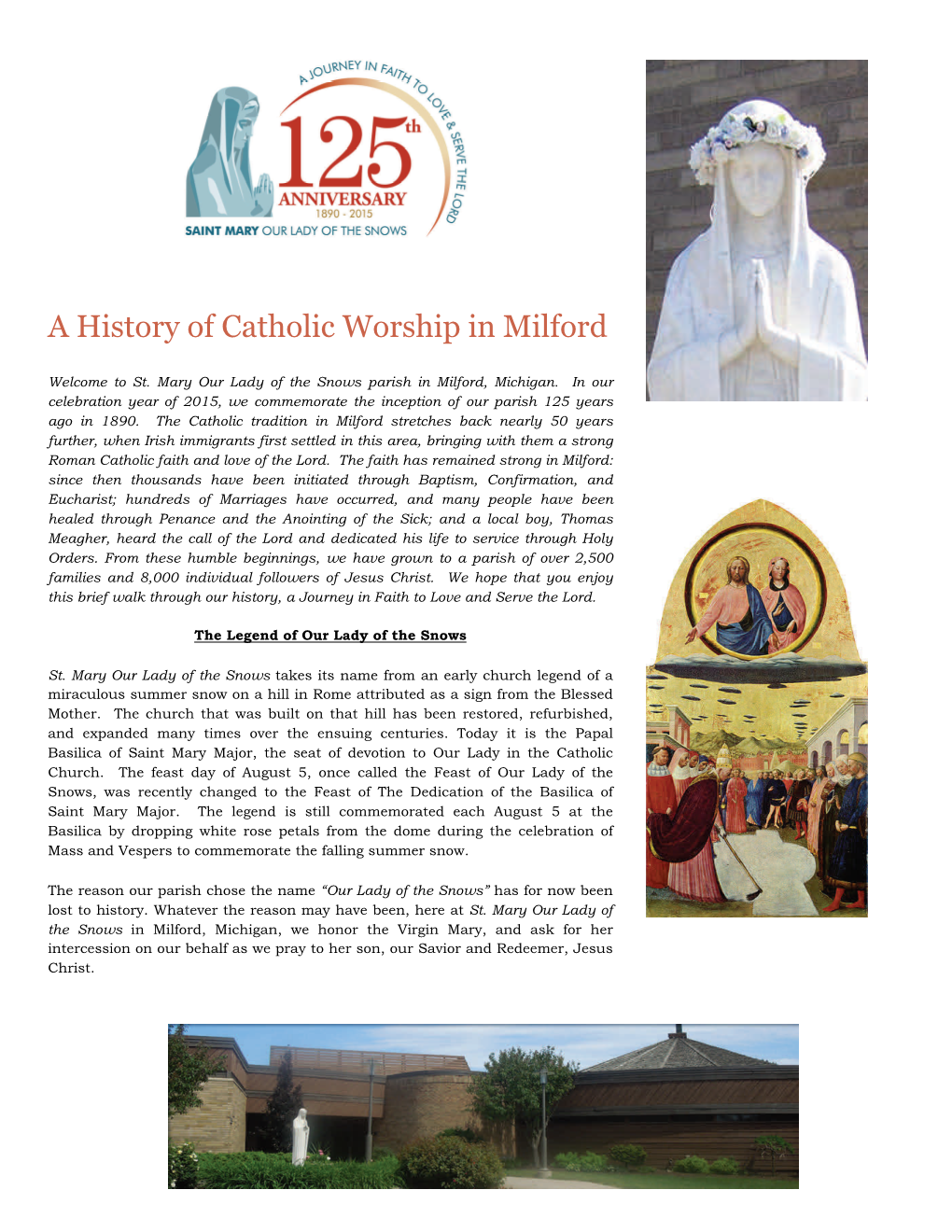 A History of Catholic Worship in Milford