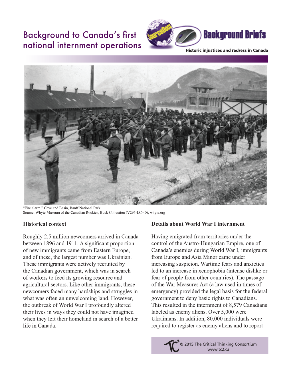 Background to Canada's First National Internment Operations