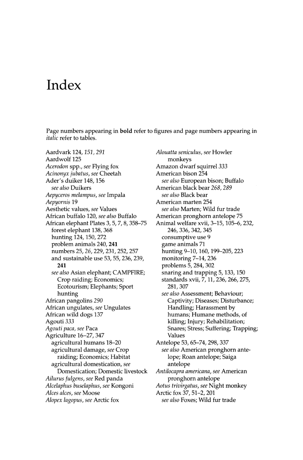 Page Numbers Appearing in Bold Refer to Figures and Page Numbers Appearing in Italic Refer to Tables