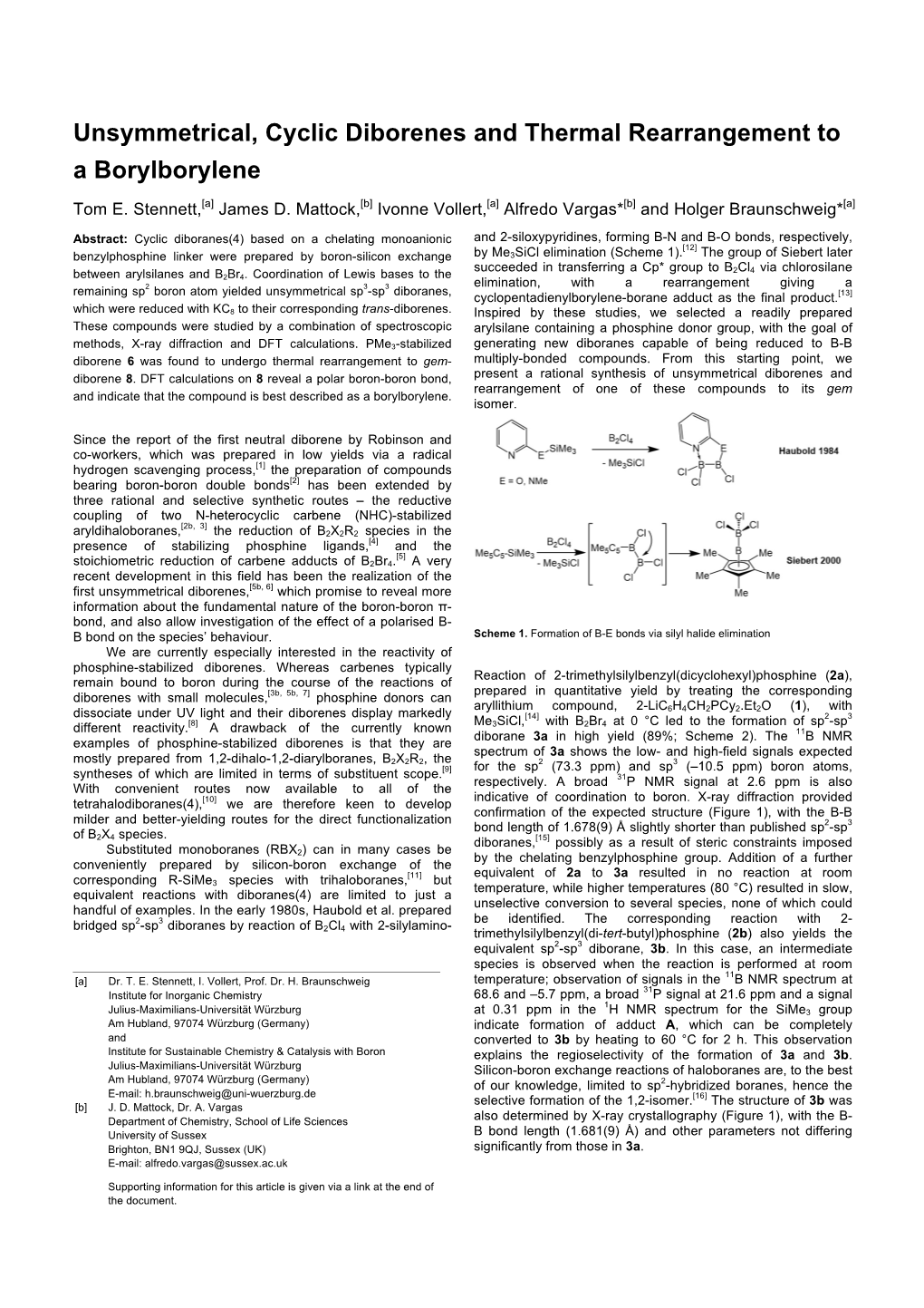 NOT DONE YET Unsymmetrical Diborenes Submitted Version