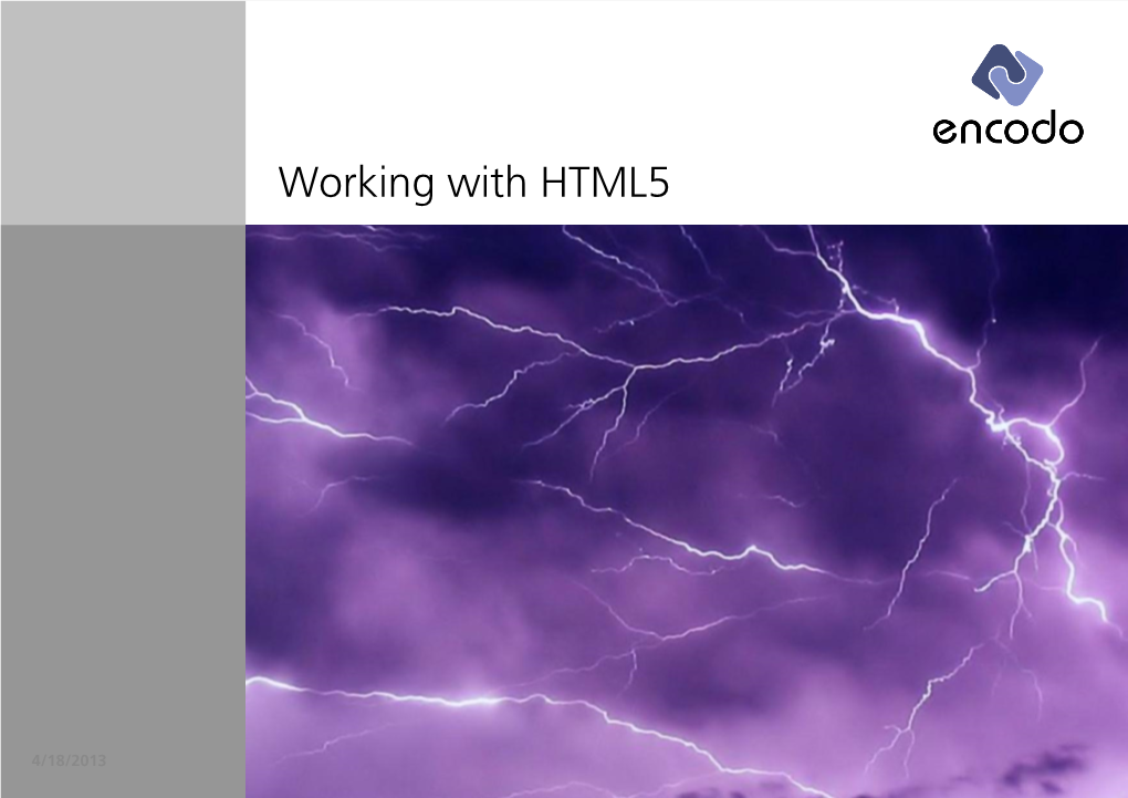 Working with HTML5