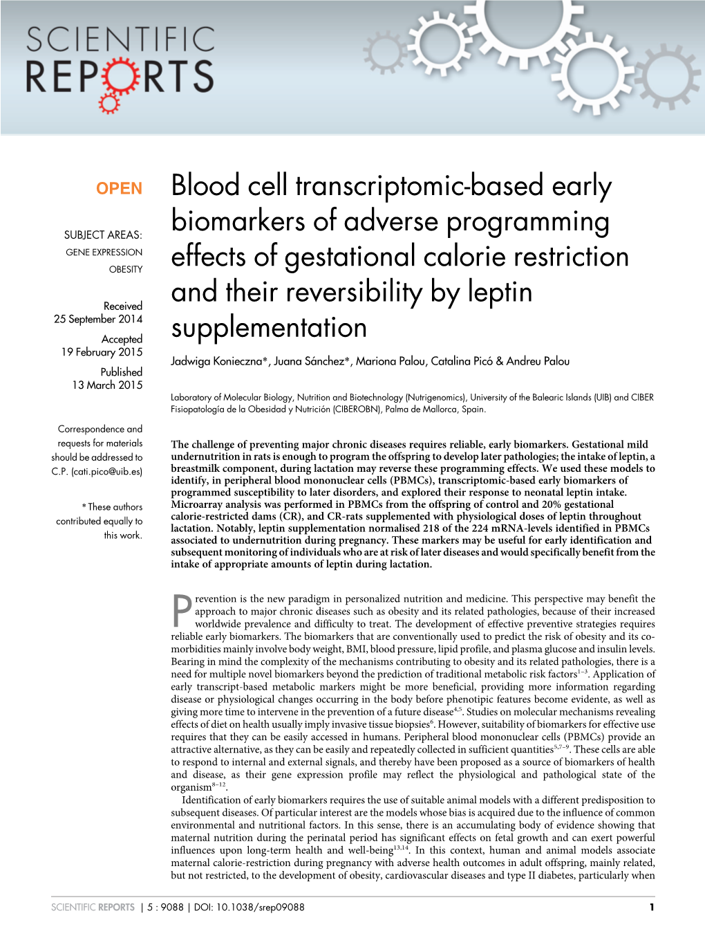 Blood Cell Transcriptomic-Based Early Biomarkers of Adverse