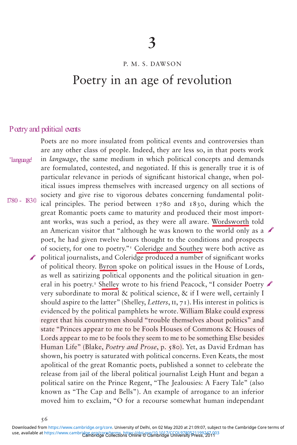 Poetry in an Age of Revolution