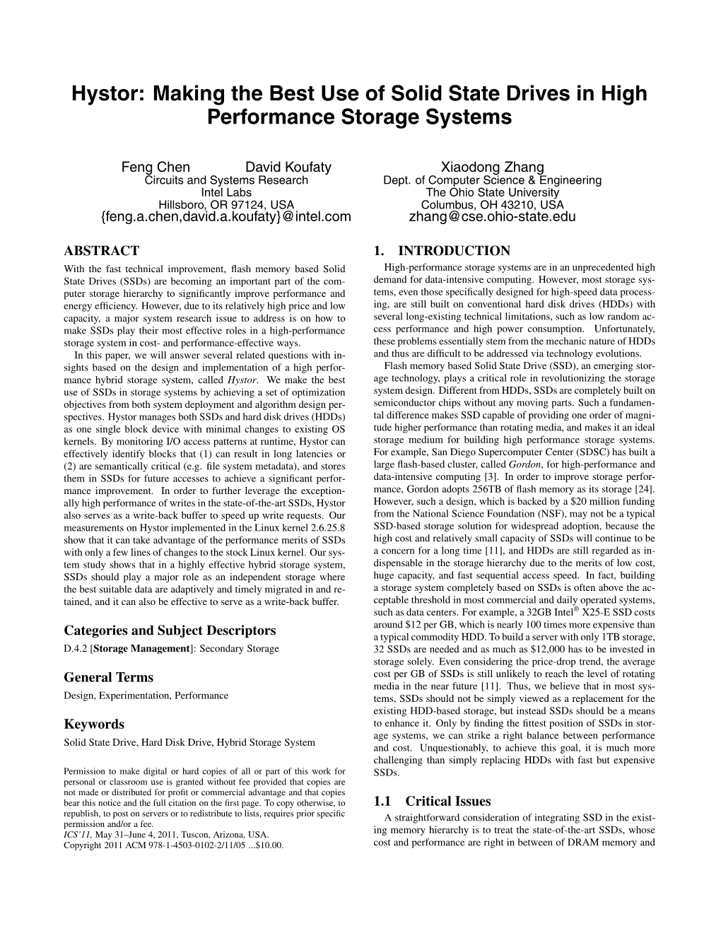 Making the Best Use of Solid State Drives in High Performance Storage Systems