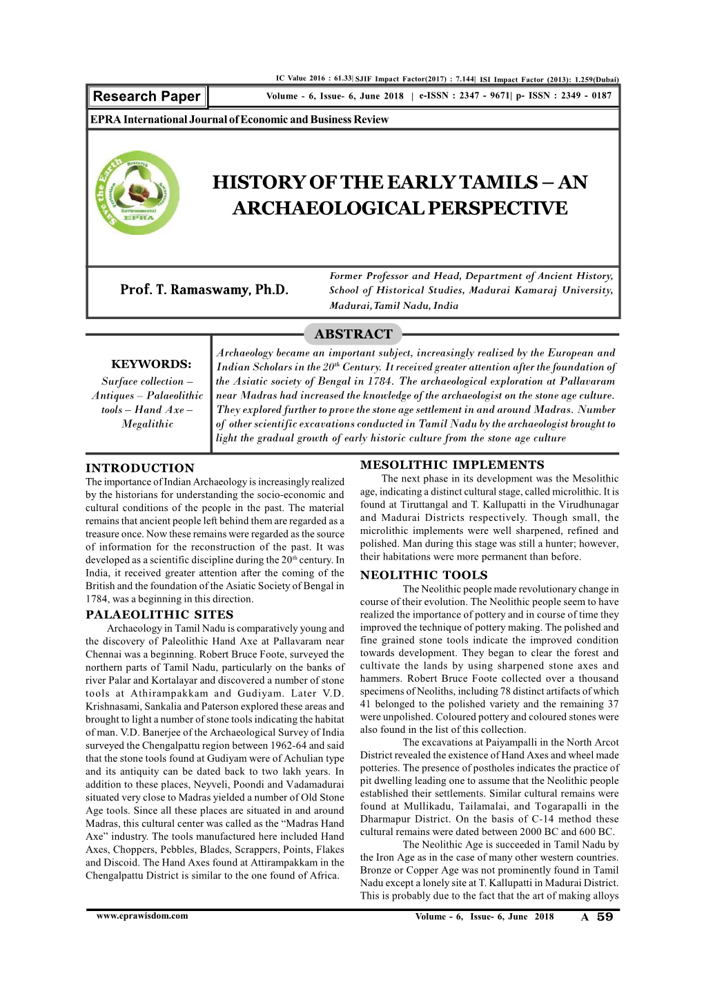 History of the Early Tamils – an Archaeological Perspective