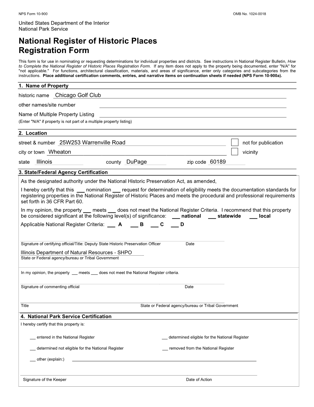 National Register of Historic Places Registration Form