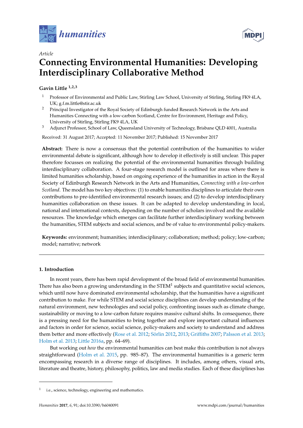 Connecting Environmental Humanities: Developing Interdisciplinary Collaborative Method