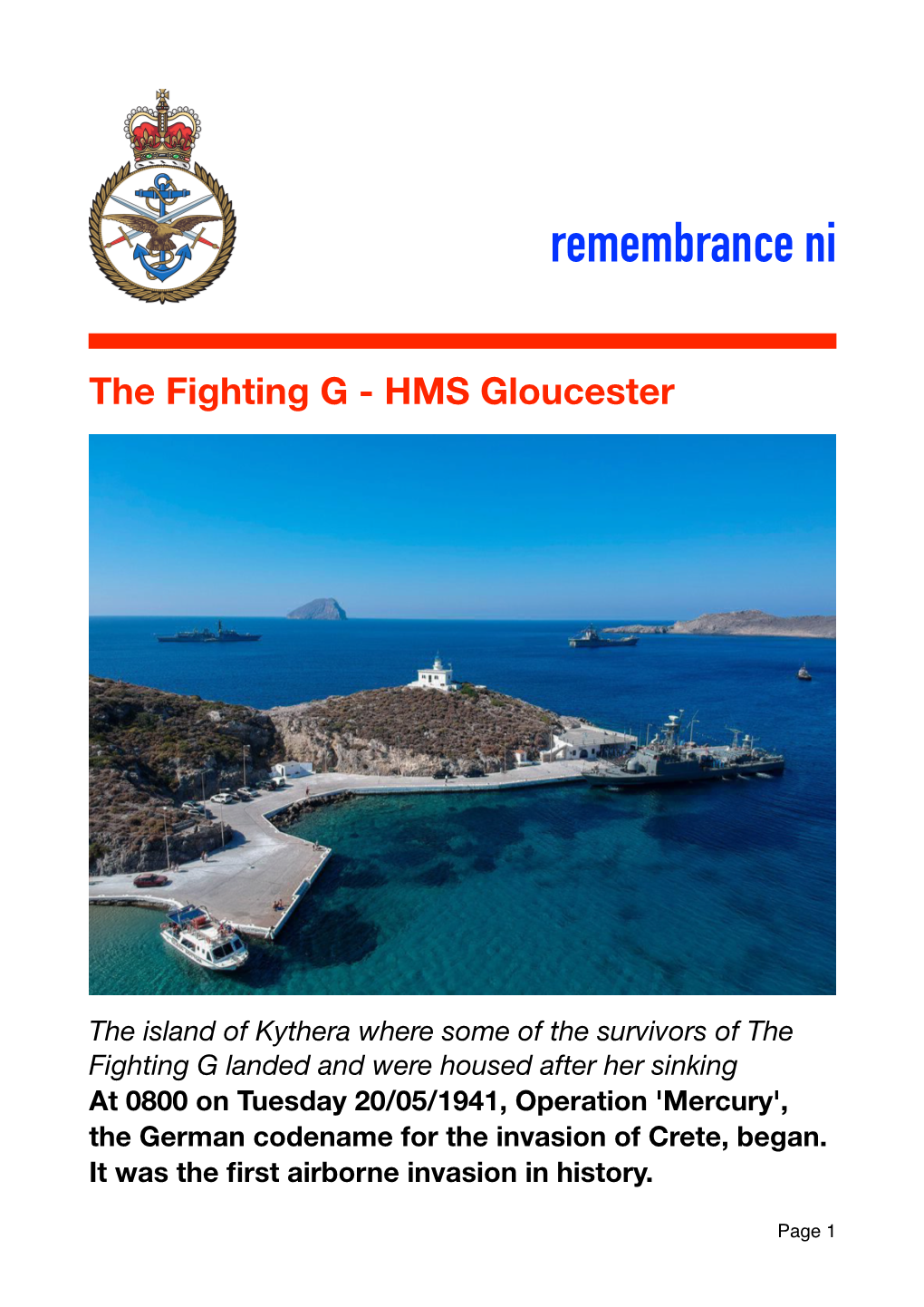 REMNI HMS Gloucester