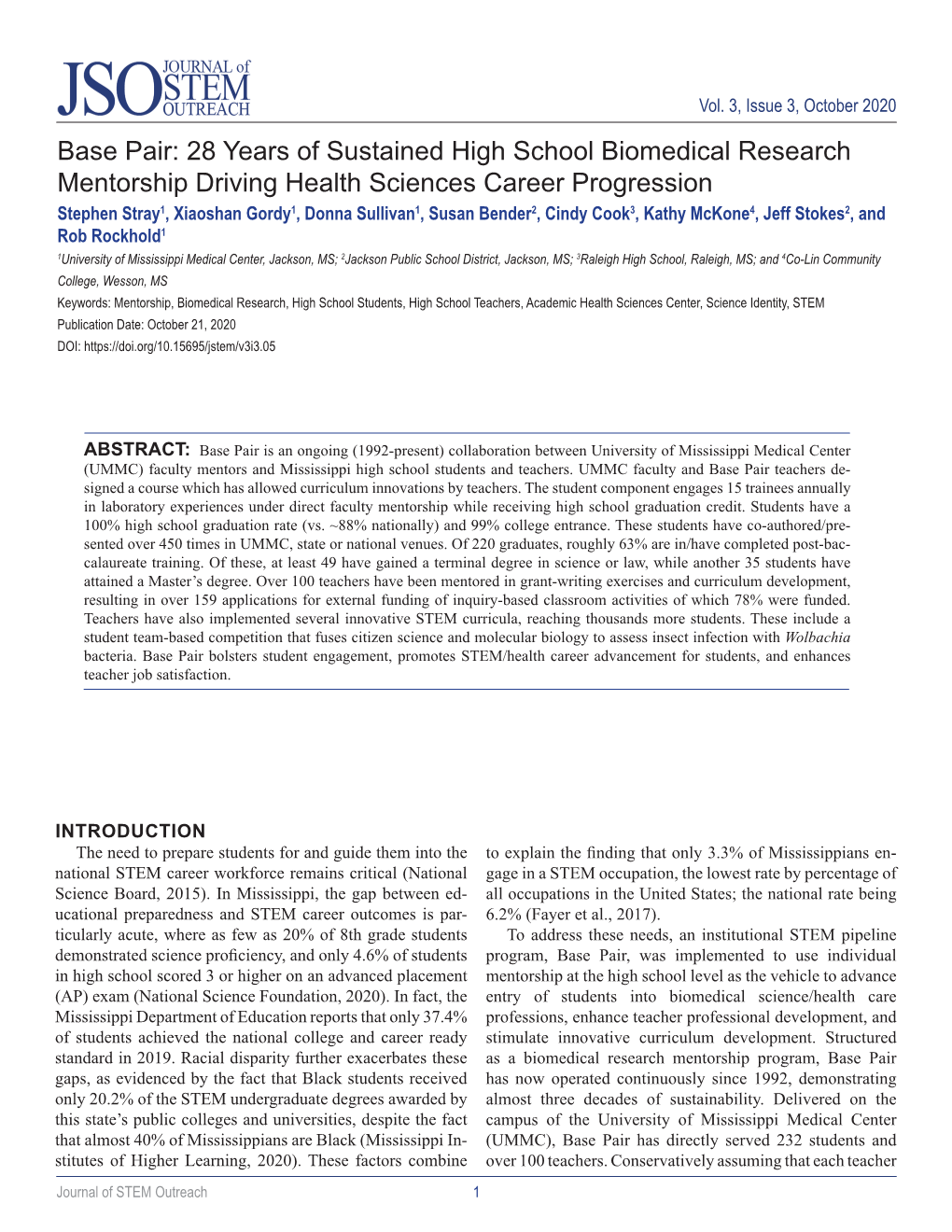 Base Pair: 28 Years of Sustained High School Biomedical Research Mentorship Driving Health Sciences Career Progression