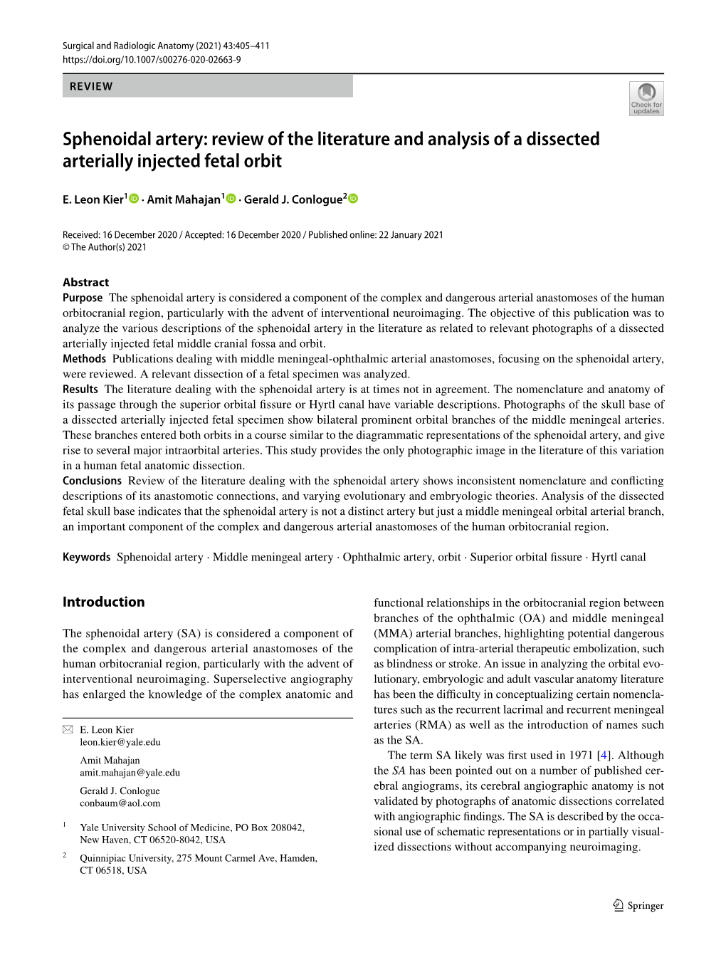 Review of the Literature and Analysis of a Dissected Arterially Injected Fetal Orbit