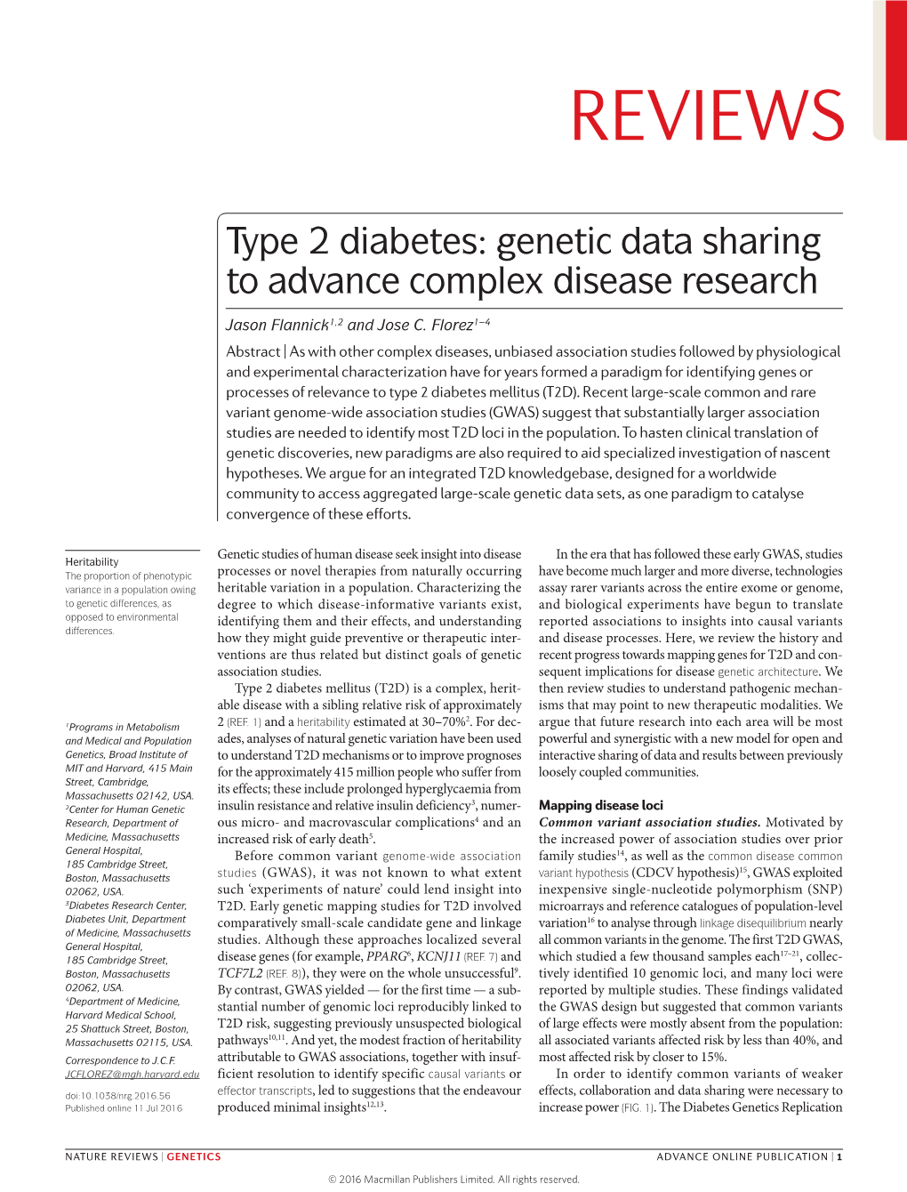 Type 2 Diabetes: Genetic Data Sharing to Advance Complex Disease Research