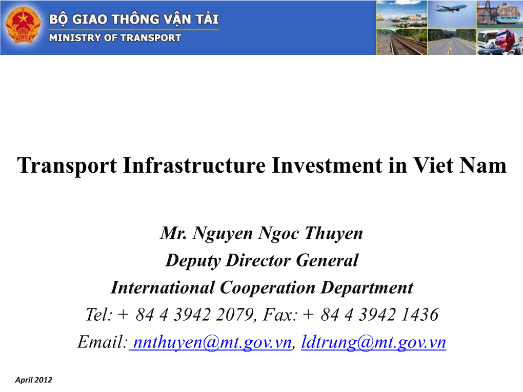 Transport Infrastructure Investment in Viet Nam