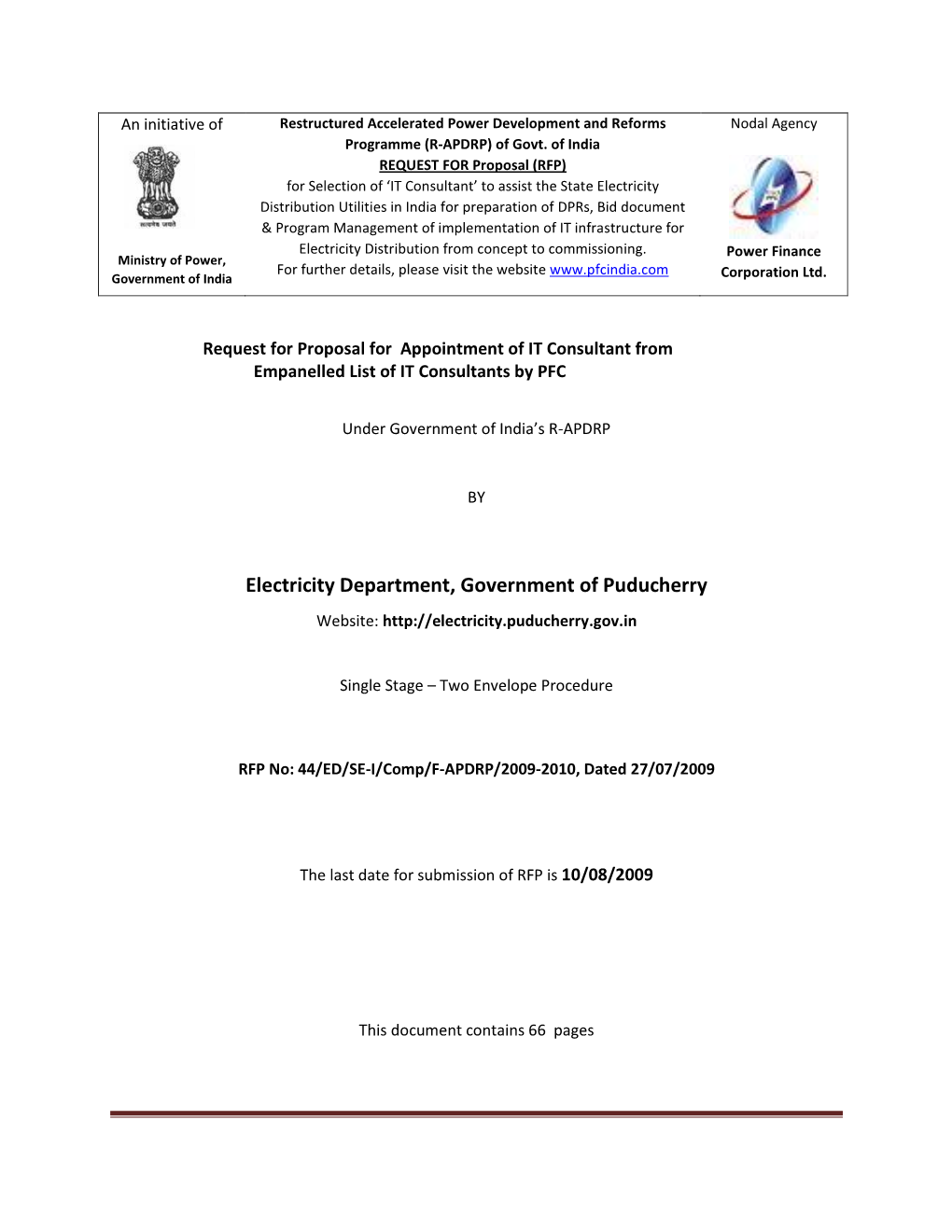 Electricity Department, Government of Puducherry Website