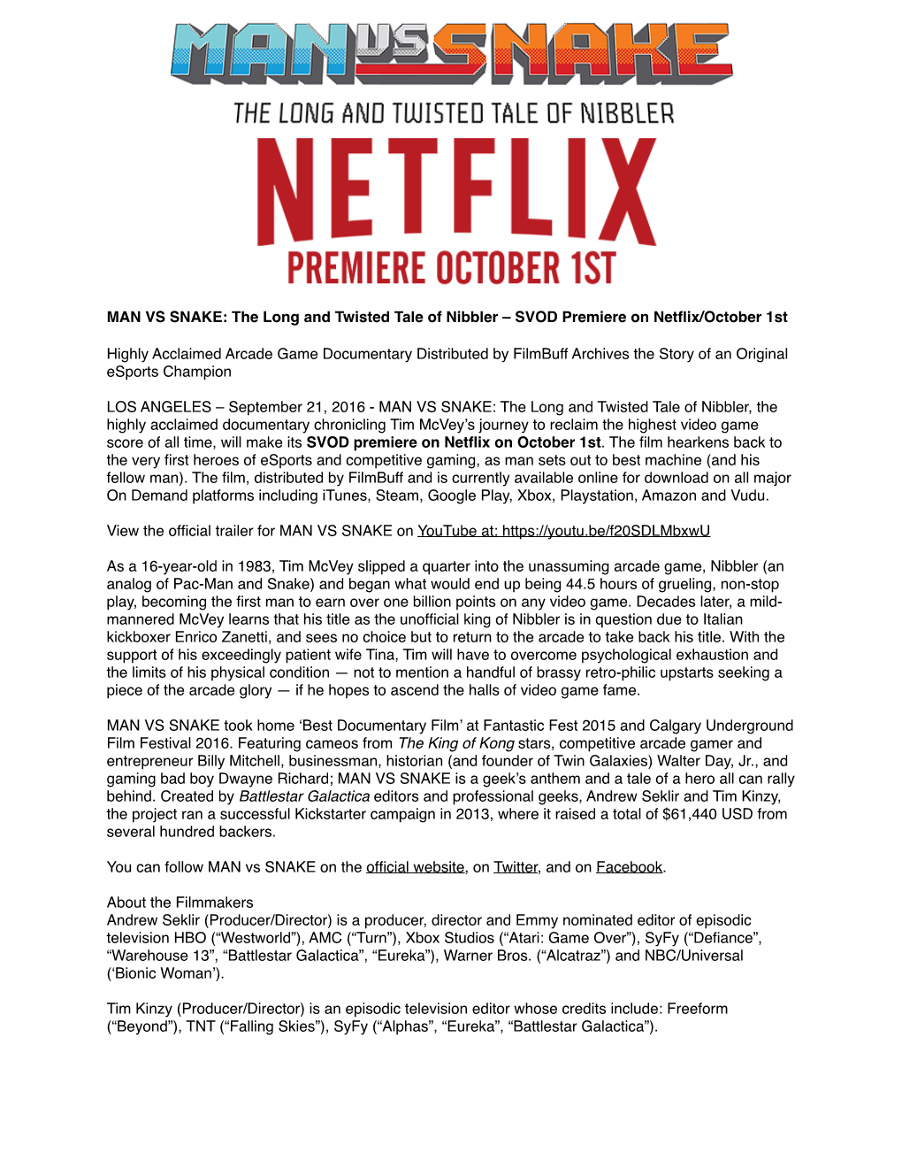 MVS Netflix Press Release