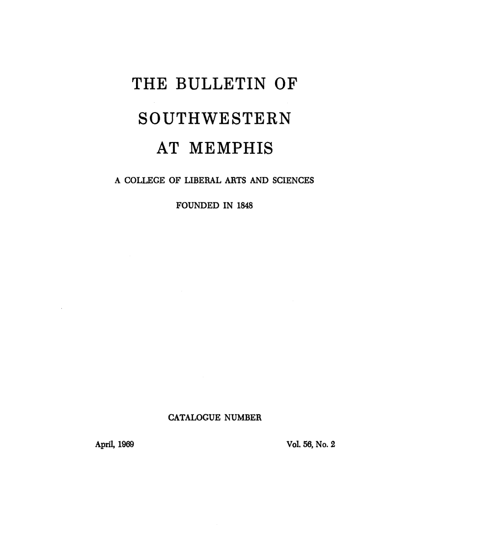 The Bulletin of Southwestern at Memphis