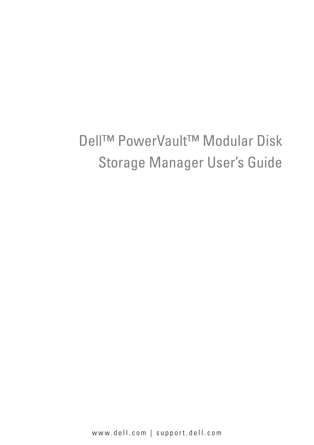 Dell Powervault Modular Disk Storage Manager User's Guide (Firmware Version 06.Xx.Xx.Xx)