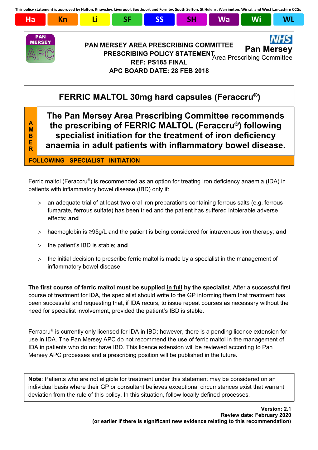 FERRIC MALTOL 30Mg Hard Capsules (Feraccru®)