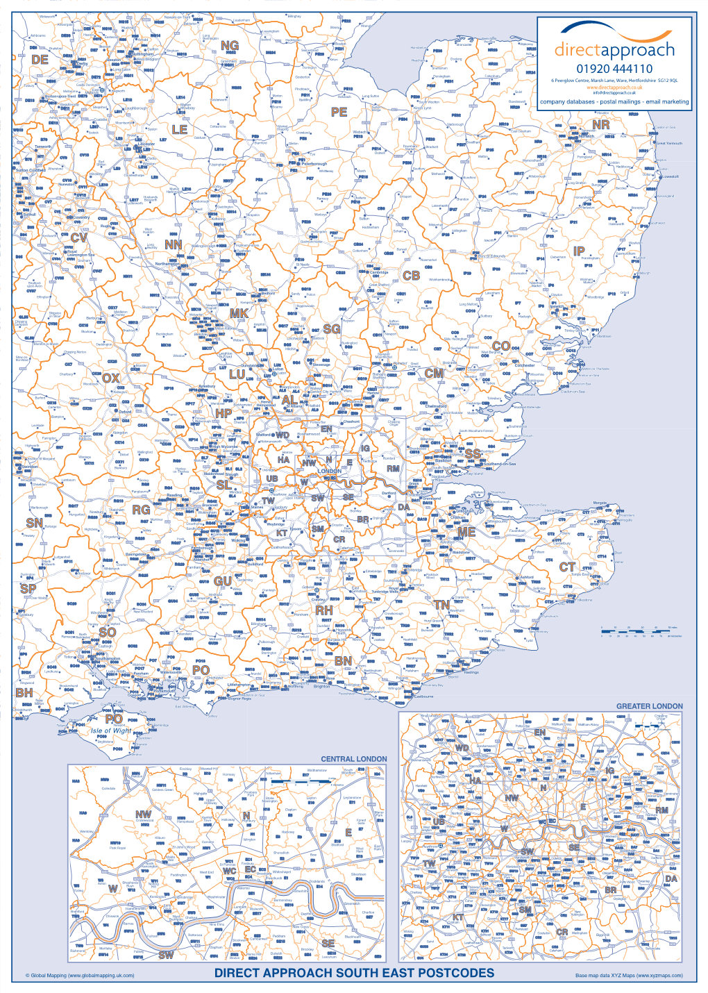 Download a Hard Copy of Our Outer London Postcode Map Here