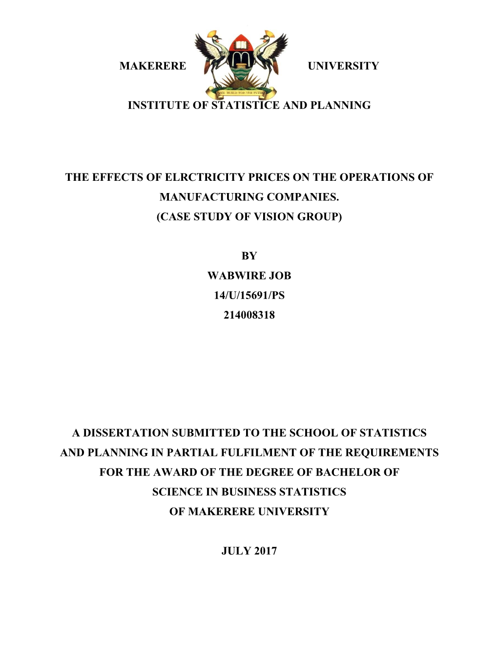 Makerere University Institute of Statistice and Planning