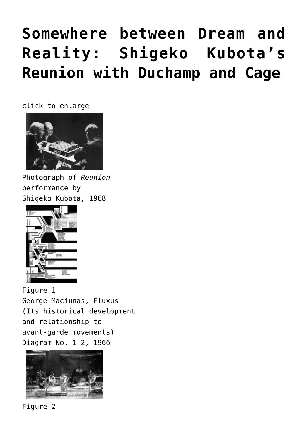 Shigeko Kubota's Reunion with Duchamp And