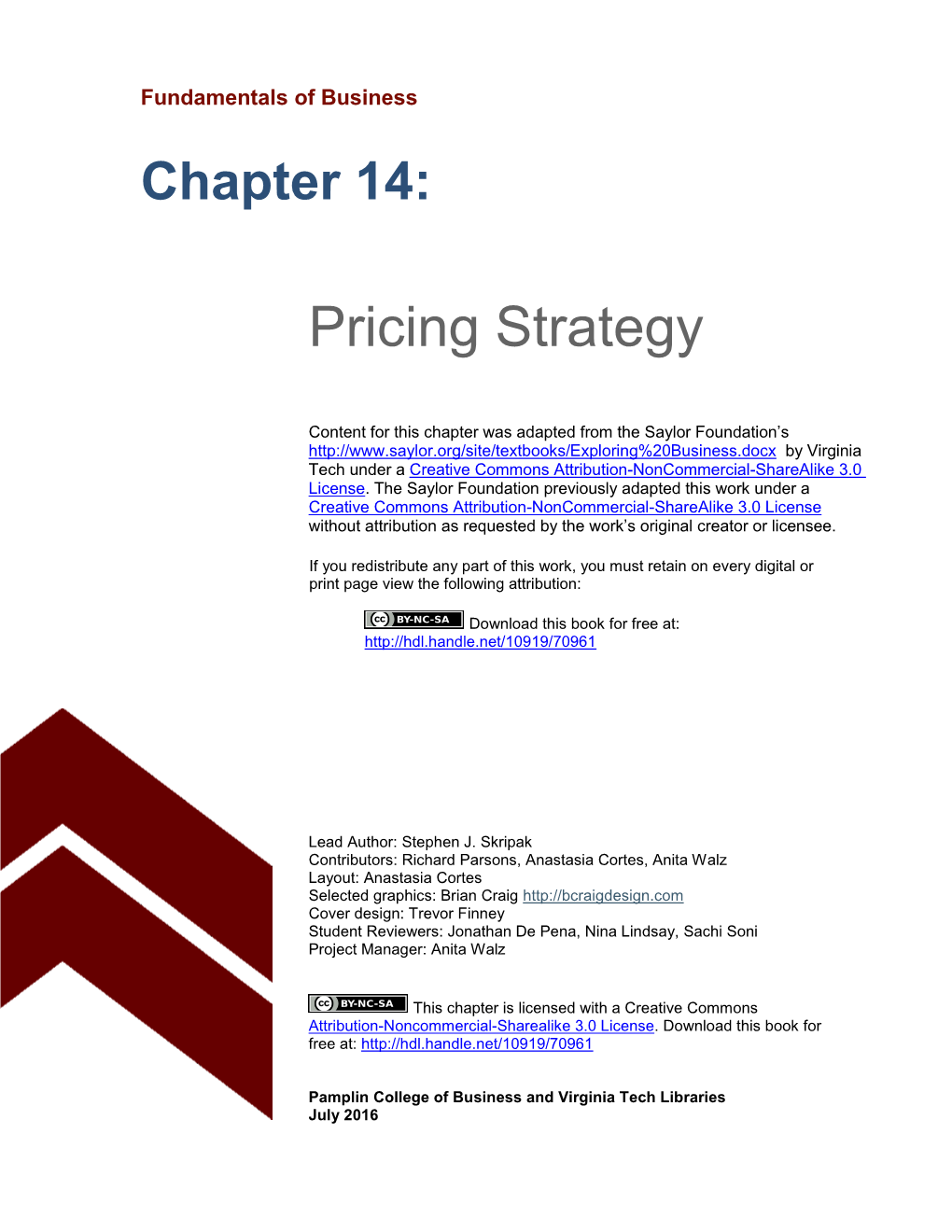 Chapter 14 Pricing Strategy.Pdf (1.365Mb)