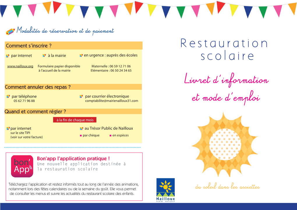 Livret D'information Et Mode D'emploi Cantine