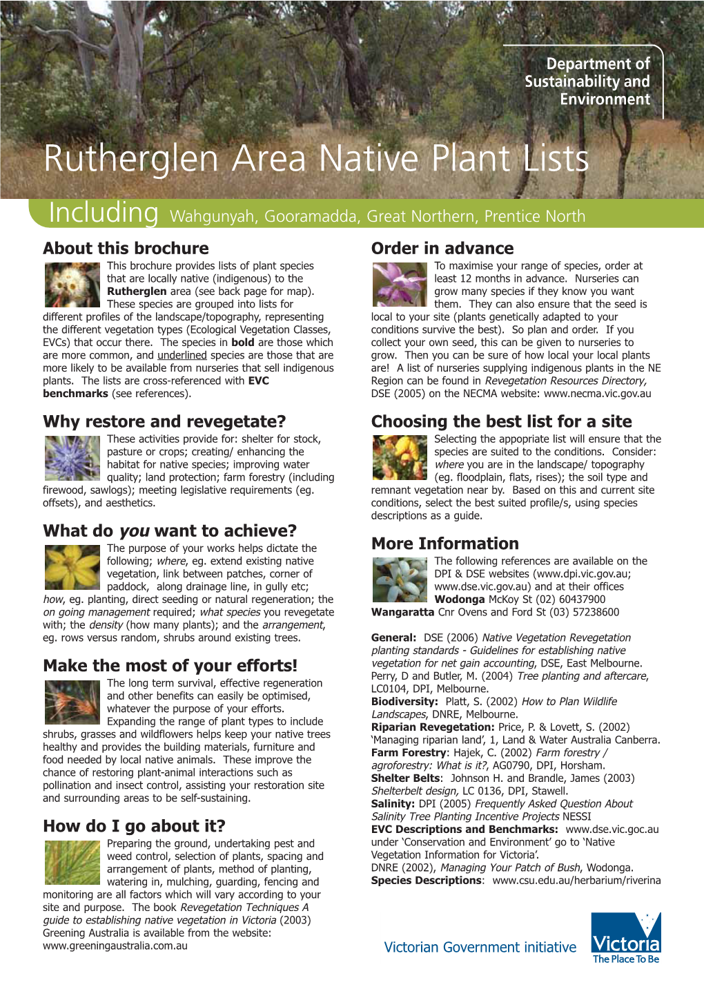 Rutherglen Area Native Plant Lists