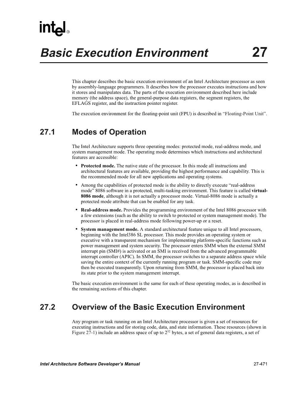 Basic Execution Environment 27