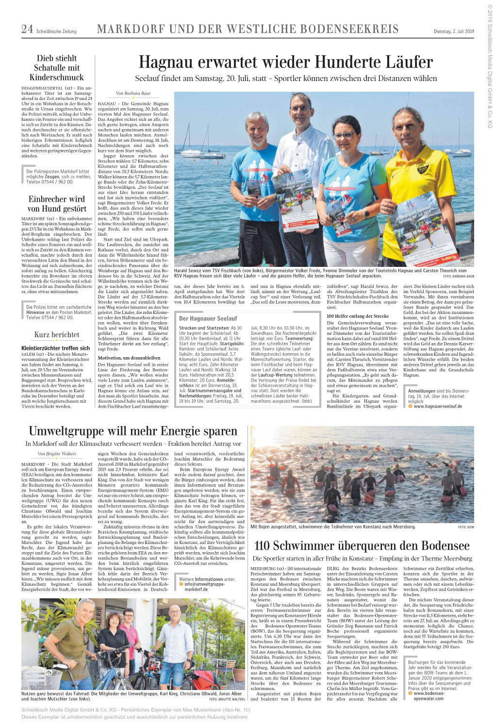 Hagnau Erwartet Wieder Hunderte Läufer Kinderschmuck Seelauf Findet Am Samstag, 20