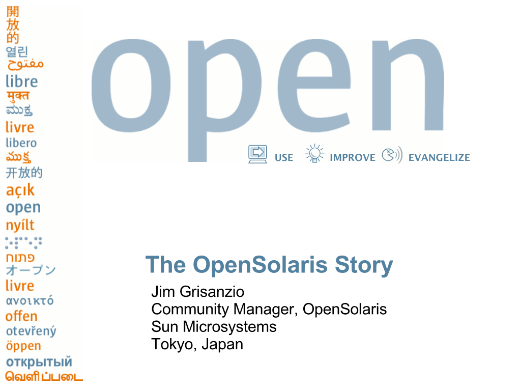 The Opensolaris Story