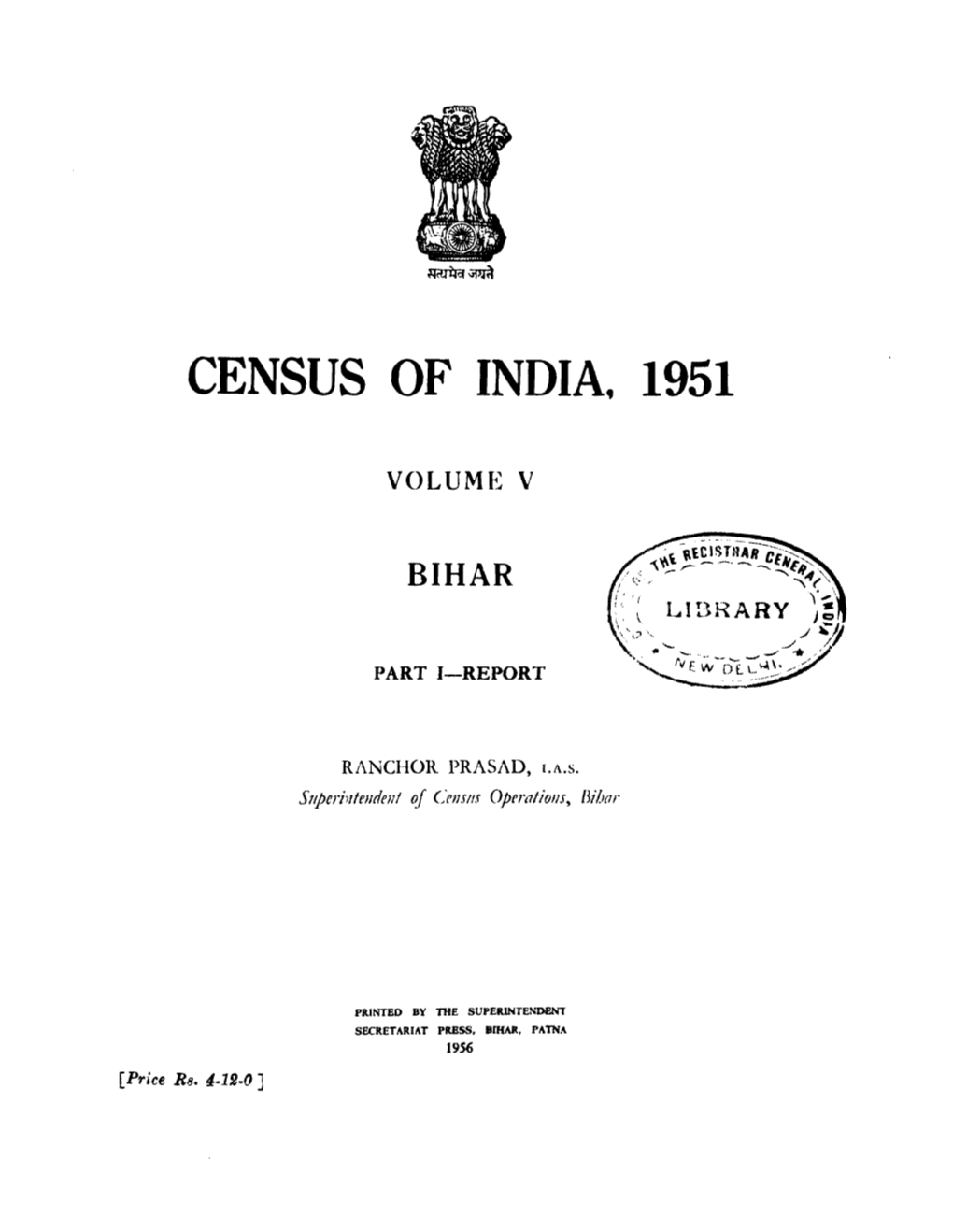 Report, Part I, Volume-V, Bihar