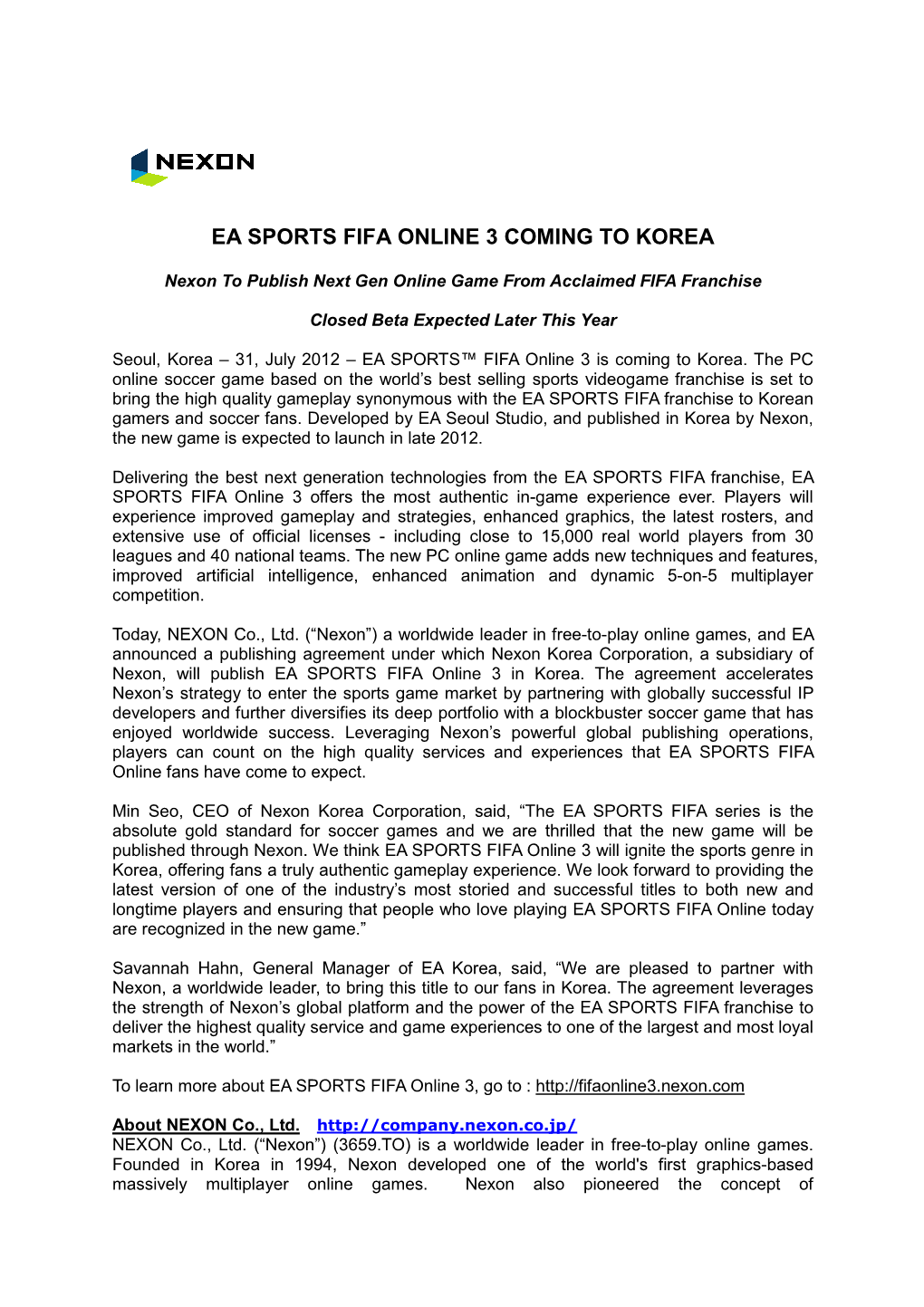 Ea Sports Fifa Online 3 Coming to Korea