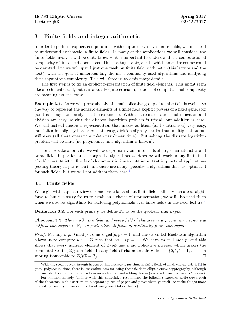 3 Finite Fields and Integer Arithmetic