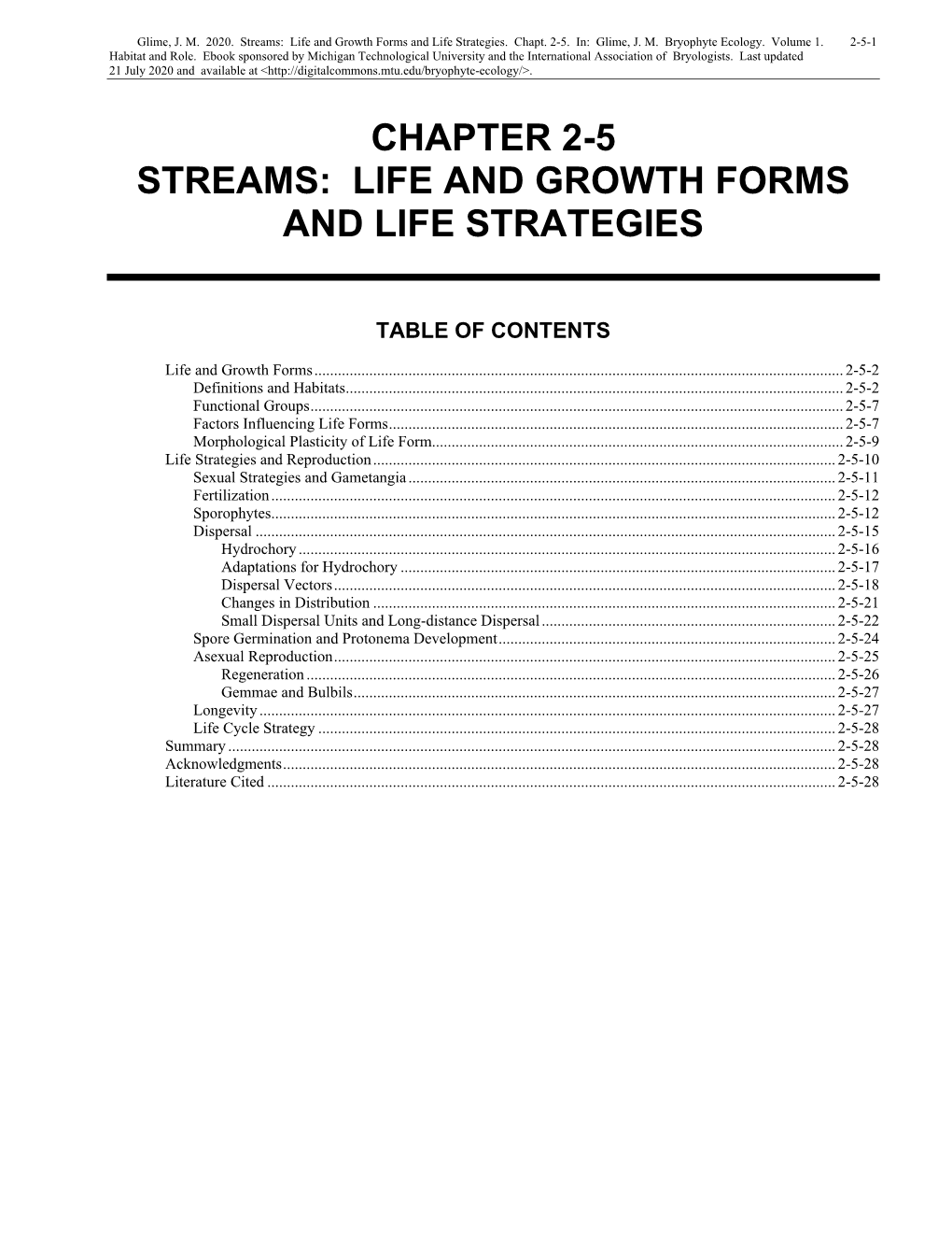 Life and Growth Forms and Life Strategies