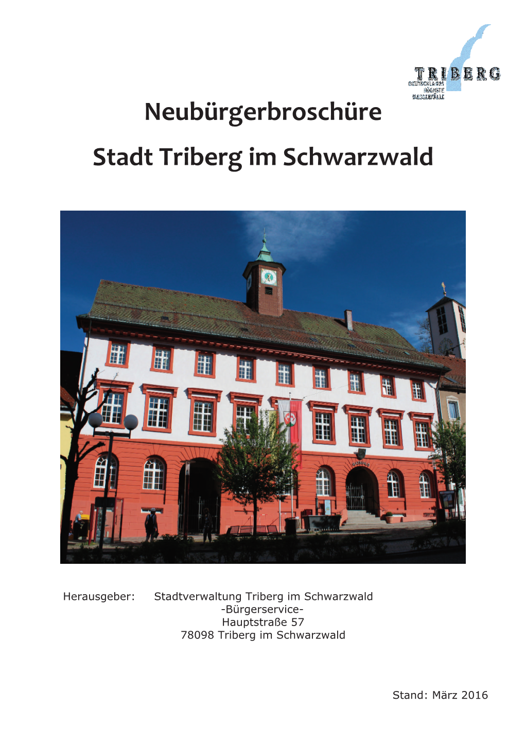 Neubürgerbroschüre Stadt Triberg Im Schwarzwald
