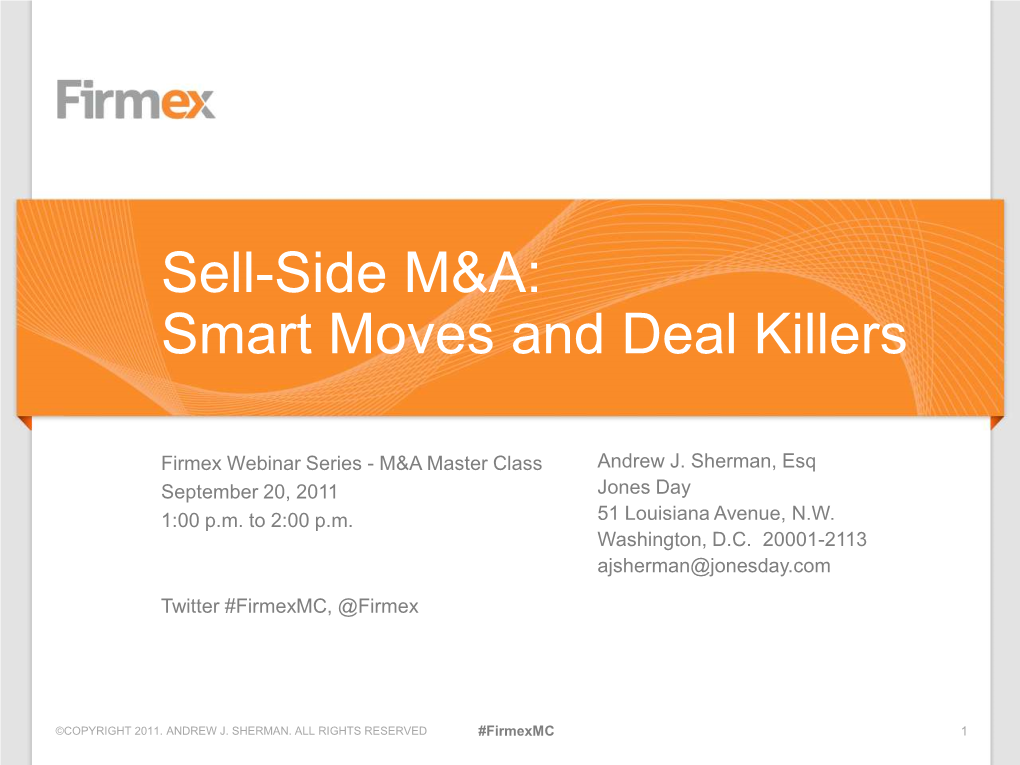 Sell-Side M&A: Smart Moves and Deal Killers