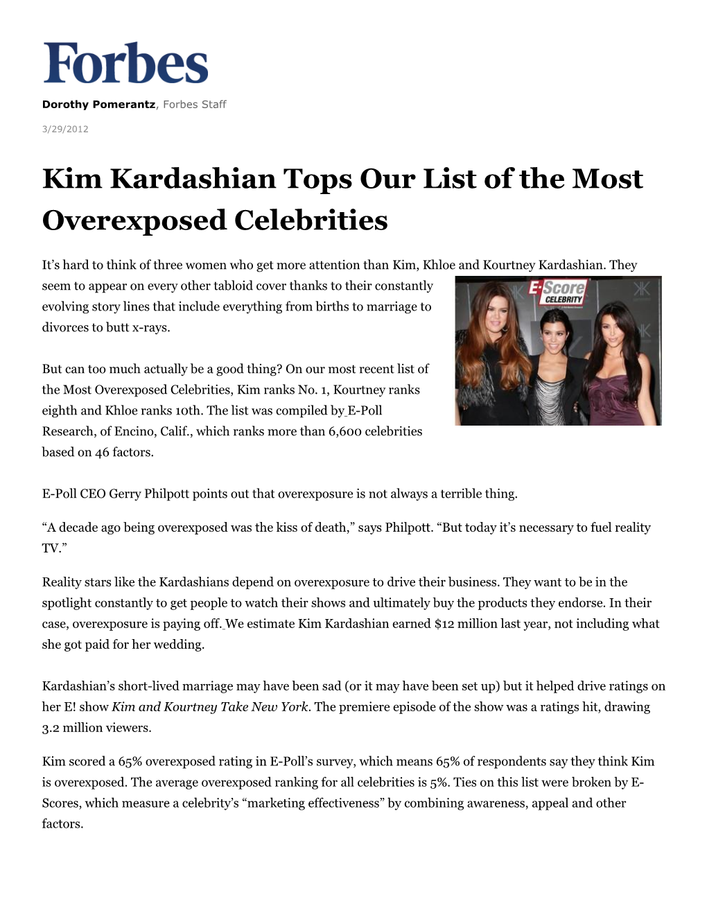 Kim Kardashian Tops Our List of the Most Overexposed Celebrities