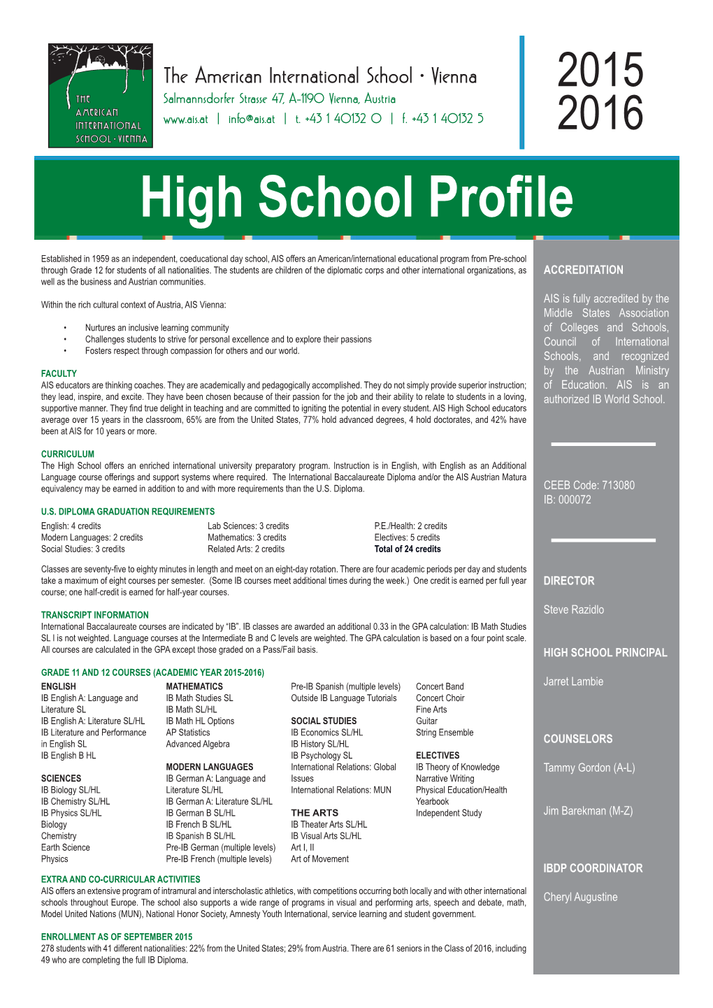 High School Profile 2015-2016