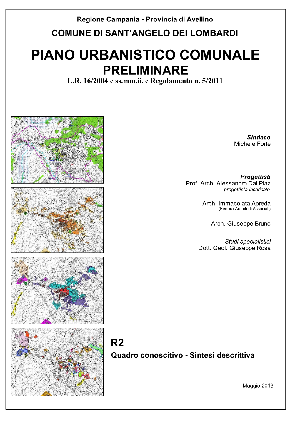 Comune Di Sant'angelo Dei Lombardi Piano Urbanistico Comunale Preliminare L.R