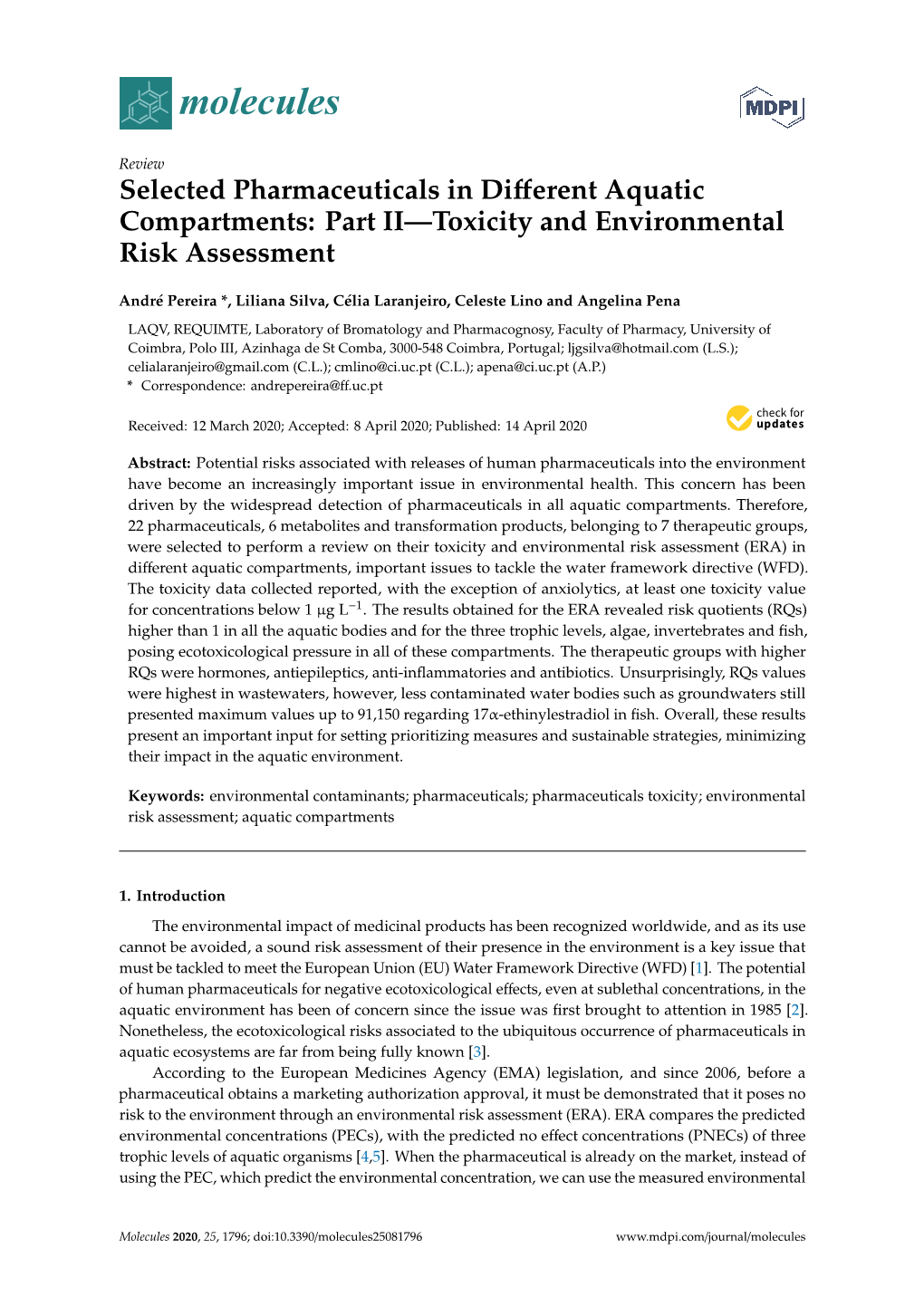 Part II—Toxicity and Environmental Risk Assessment