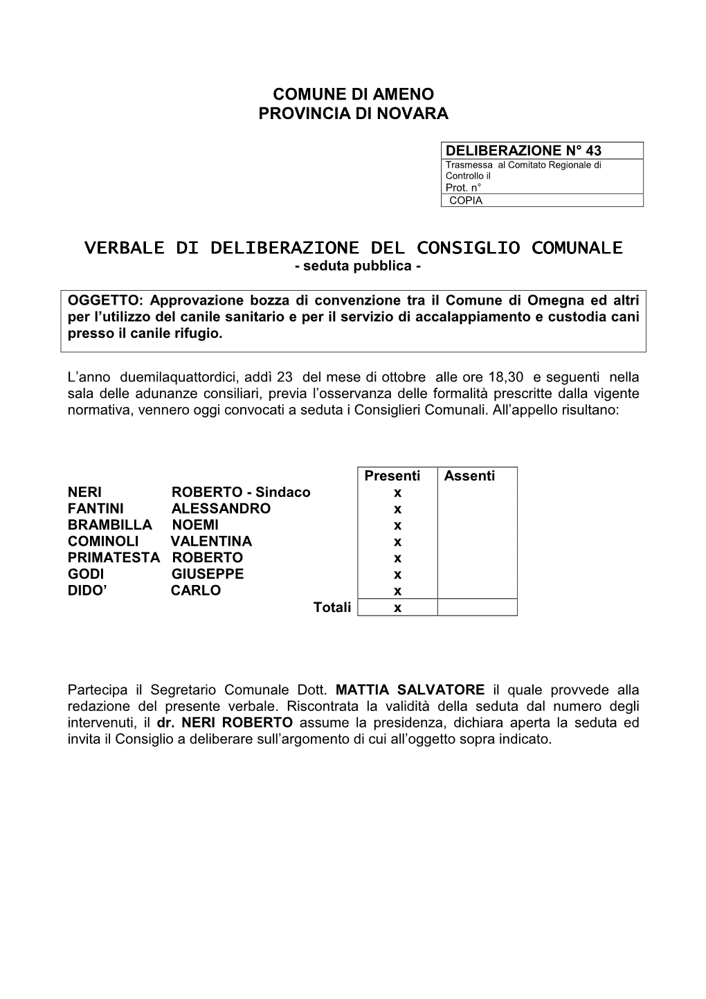 43 Convenzione Canile 2015