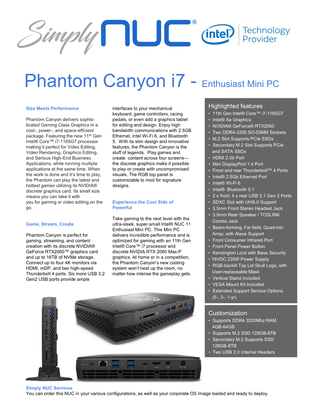 Phantom Canyon I7 - Enthusiast Mini PC