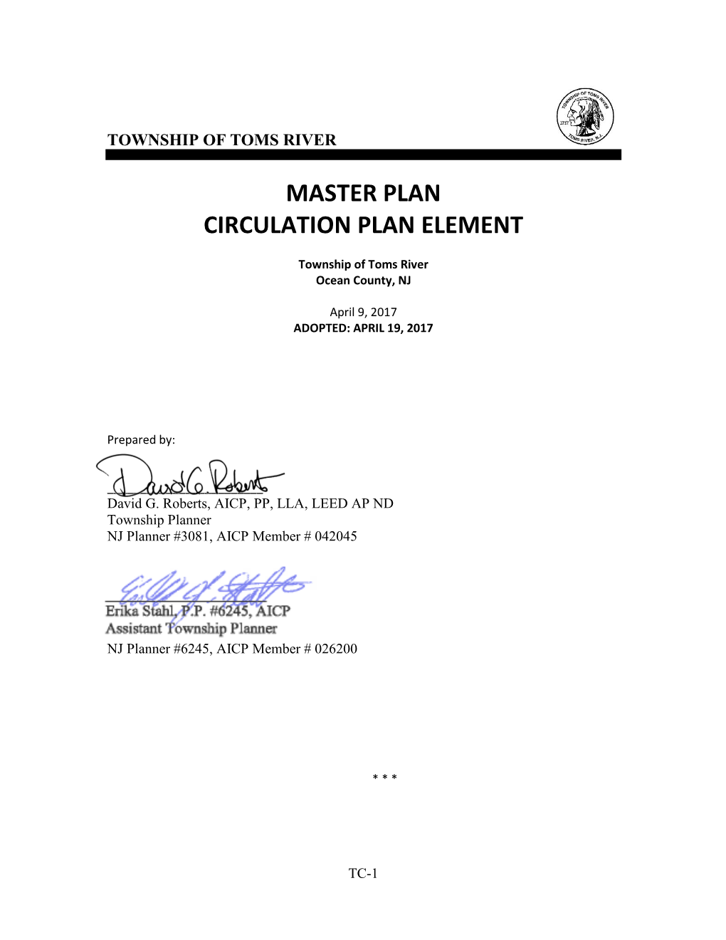 Master Plan Circulation Plan Element