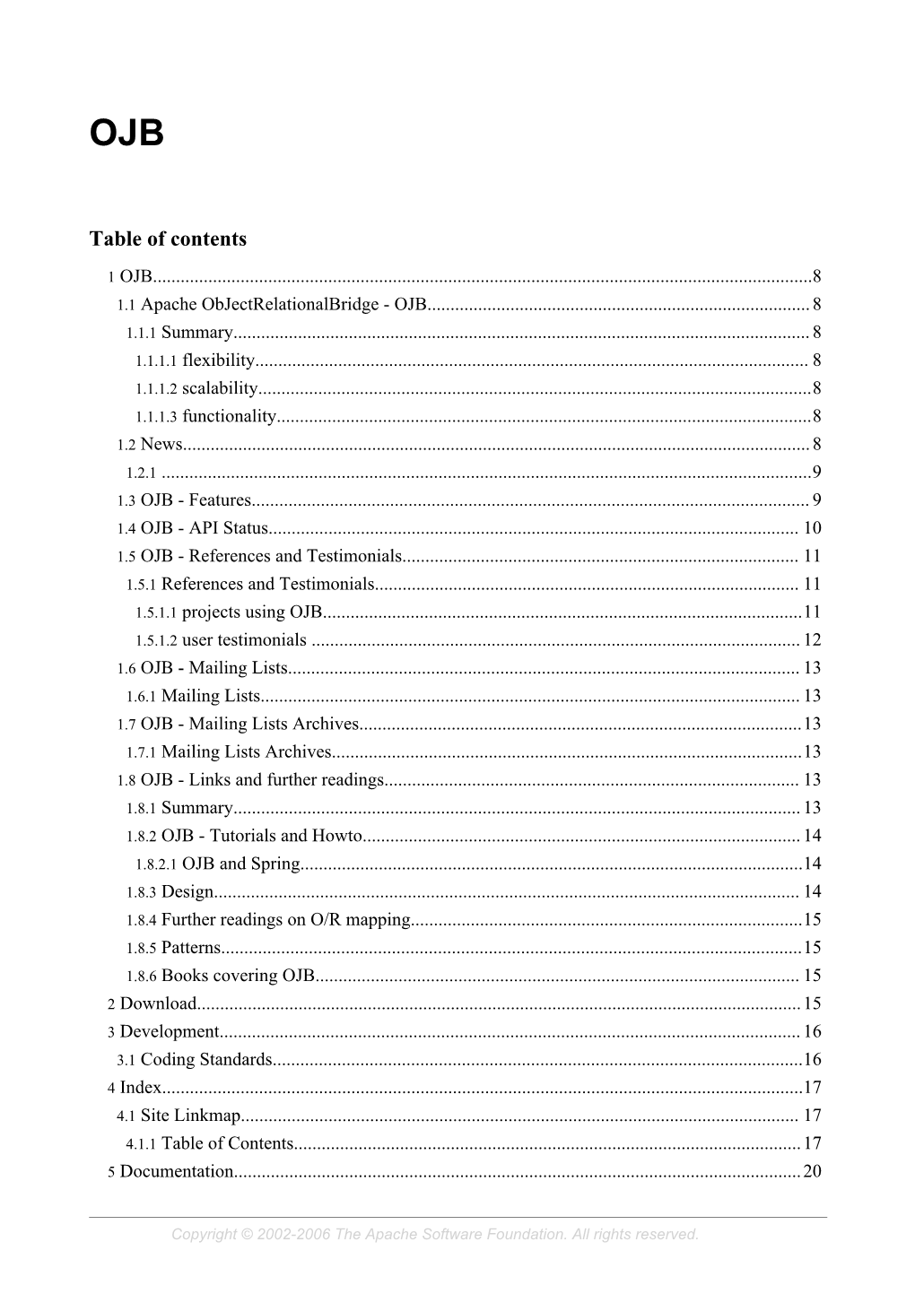 Table of Contents