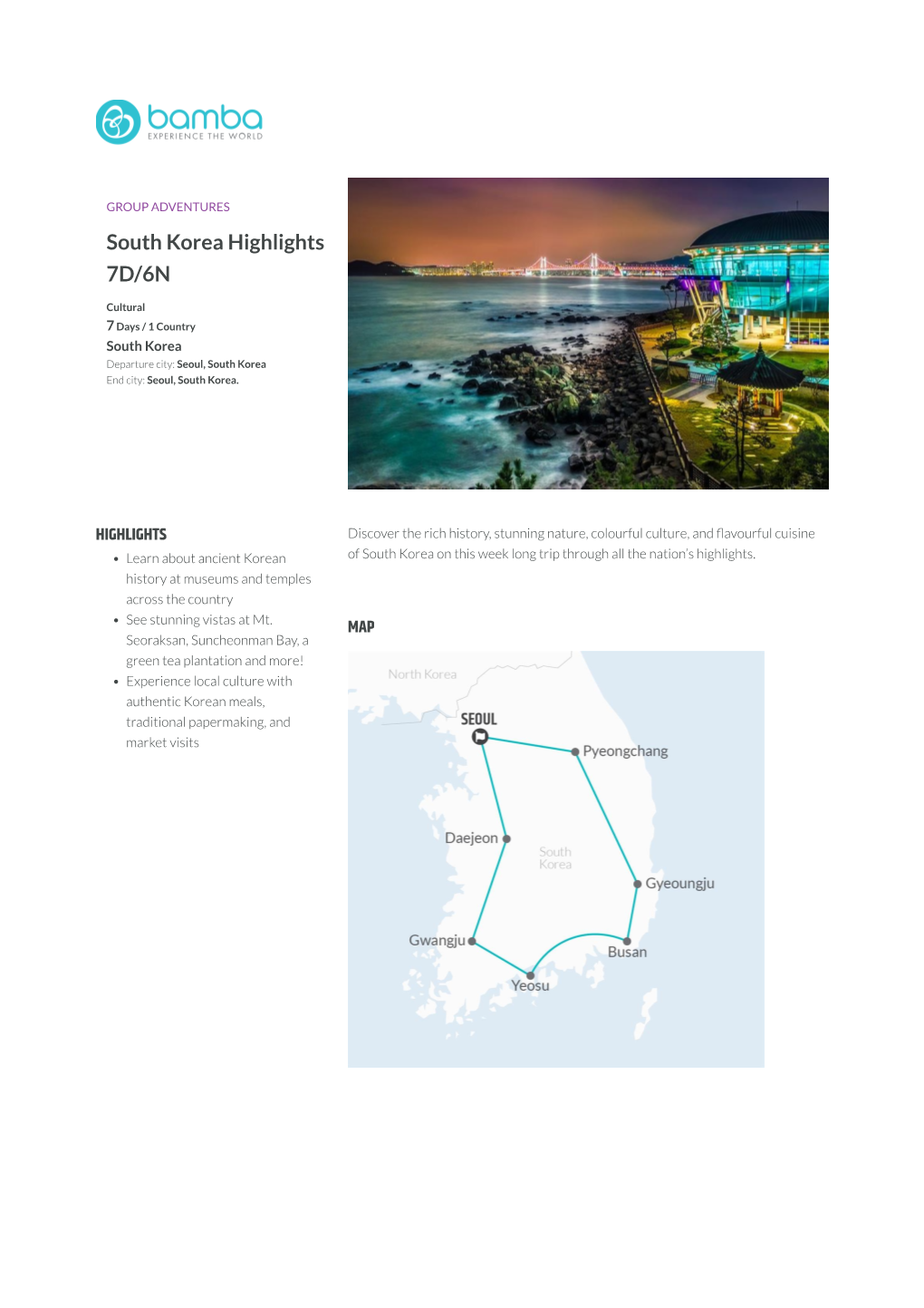 South Korea Highlights 7D/6N