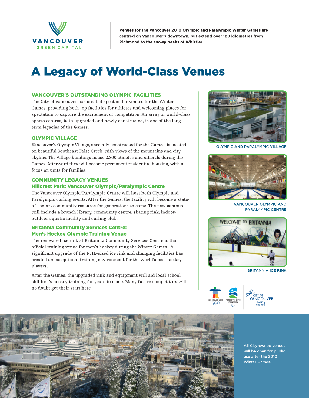 A Legacy of World-Class Venues